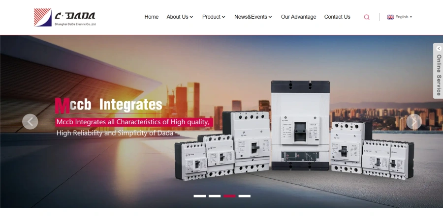 The Screenshot of Shanghai Dada Electric Website