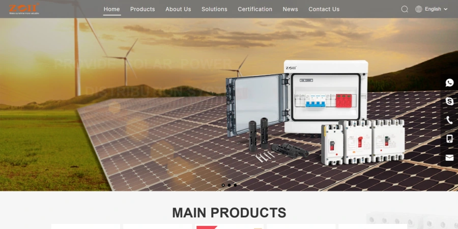 The Screenshot of ZOII Electric Website